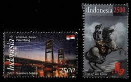 Indonesien 2011/14,Michel# 2937, 3107 O Sumatera Selatan/ Year Of The Horse - Indonesia