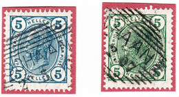 1905 Vorläufer, 5 Heller Stempel Schaan Auf österreichischen Marken. Blaugrün Und Grasgrün. Kat Nr. MI 122 Und 133 - ...-1912 Prefilatelia