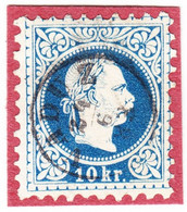 1867 Vorläufer, 10 Kreuzer Fingerhut-Stempel Vaduz Auf österreichischer Marke. 1 Kurzer Zahn - ...-1912 Voorlopers