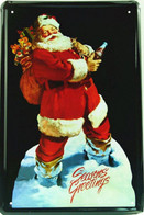 USA Color Metal/tin Plate/tray Coca-Cola - Retro Style 'Santa Claus' - 30 X 20 Cm - Emailplaten