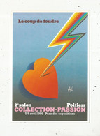 Cp, Bourses & Salons De Collections, Vierge , 2 E Salon COLLECTION-PASSION ,POITIERS ,1986,le Coup De Foudre - Bourses & Salons De Collections