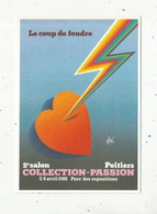 Cp, Bourses & Salons De Collections, Vierge , 2 E Salon COLLECTION-PASSION ,POITIERS ,1986,le Coup De Foudre - Borse E Saloni Del Collezionismo