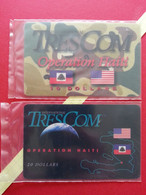 HAITI HAI PA1 + 2 TRESCOM Blister 10 + 20 USD Dollars SN TC01 TC02 4/97 MINT NSB Army Militaria War (TH220 - Haiti