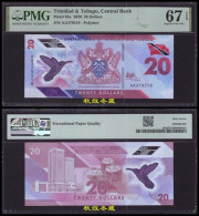 Trinidad And Tobago 20 Dollars, (2020), Polymer,AA Prefix, PMG67 - Trinidad & Tobago