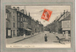CPA - (88) REMIREMONT - Aspect Du Café Bière De La Brasserie Et De La Grande Rue à La Hauteur De La Fontaine En 1910 - Remiremont