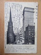 Etats-Unis - New-York - Trinity Church And American Surtey Building, Broadway - Carte Circulée Vers L'Italie En 1902 - Broadway