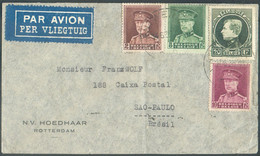 Affranchissement Quadricolore MONTENEZ-KEPI Obl. Sc ANTWERPEN Sur Enveloppe Apr Avion Vers Sao Paulo (Brésil) - 18172 - 1929-1941 Grande Montenez