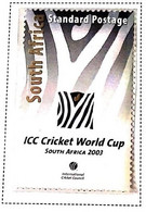 A) 2001, SOUTH AFRICA, CRITCKET, CAMPEONATO MUNDIAL 2.003, STANDARD POSTAGE, MULTICOLORED - Nuevos