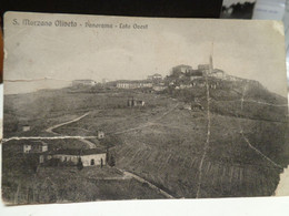 Cartolina S.Marzano Oliveto Panorama Lato Ovest Prov Asti Rovinata Strappi 1914 - Asti