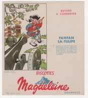 BUVARD ILLUSTRÉ - BISCOTTES  MAGDELEINE - FANFAN LA TULIPE - N° 15 - Alimentaire