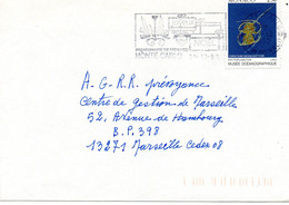 Monaco - Lettre Du 21/12/92 Pour Marseille Avec N° YT 1851 De 92. Phytoplancton. Musée Océanographique. Flamme Noël. - Covers & Documents