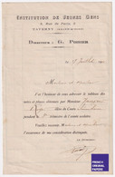 Rare Bulletin Scolaire 1926 Institution De Jeunes Gens Taverny 5 Rue De Paris - G. Poirier - Roger Janvier Guérin C4-13 - Diplome Und Schulzeugnisse