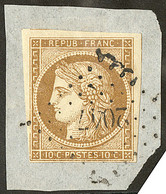 No 1, Nuance Foncée, Obl Pc 2047 Sur Support, Un Voisin. - TB - 1849-1850 Cérès