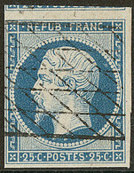 No 10, Bleu, Obl Grille Sans Fin, Un Voisin. - TB - 1852 Louis-Napoléon
