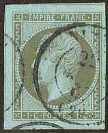 No 11, Vert Olive, Quatre Voisins, Obl Cad, Ex Choisi. - TB - 1853-1860 Napoléon III