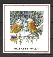 St Vincent Gr 1996 Birds - Parrots MS MNH - Perroquets & Tropicaux