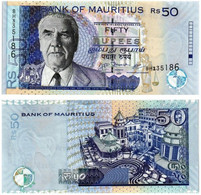 MAURITIUS 50 RUPEES 2009 P 50e - UNC - Mauritius