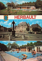 41 Herbault Carte 3 Vues Multivues Piscine Place Et Mairie Cachet Herbault - Herbault