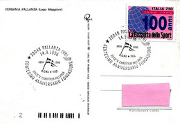 ITALIA - 1996 PALLANZA (VB) Cent. Fondazione Società Canottieri Pallanza (bandiera) Su Cartolina Illustrata - 4543 - Roeisport