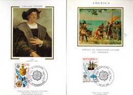 &#9989; " EUROPA 1992 : CHRISTOPHE COLOMB " Sur 2 Cartes Maximum Sur Soie N° YT 2746 Parfait état CM - Christopher Columbus