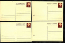 NEDERLAND Postal Stationery Geuzendam 326 (Michel P 276) 4x Ongebruikt - Postwaardestukken