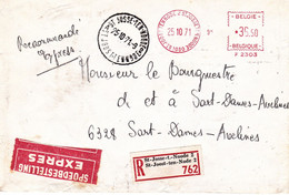 B01-372 Lettre Expres Recommandé 762 Courrier Commune Bourgmestre 25-10-1971 St Josse T Noode 2 F2303 - Autres & Non Classés