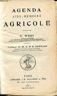 Agenda Aide-mémoire Agricole - Wery G. - 1914 - Terminkalender Leer