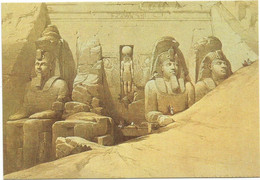 A6854 Front Elevation Of The Great Temple Of Aboo Simbel - David Roberts - Dipinto Paint Peinture / Non Viaggiata - Tempels Van Aboe Simbel