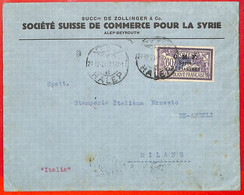 Aa0360 - French SYRIA  O.M.F.  - POSTAL HISTORY -  COVER To  ITALY  1922 - Briefe U. Dokumente