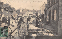 56-PONTIVY-LE MARCHE AUX PORCS, FOURNEAU ECONOMIQUE ET ENTREE DE L'HÔPITAL - Pontivy