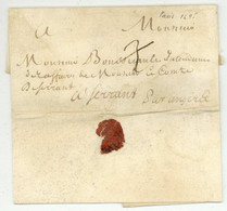 Lettre Taxee Paris 1695 Pour Le Chateau De Serrant Saint-Georges-sur-Loire Par Angers Boussicault - ....-1700: Precursors