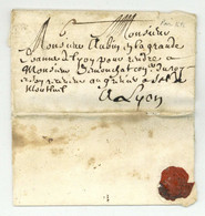 Lettre Taxee 6 Sols Paris 1696 Pour Lyon - ....-1700: Précurseurs