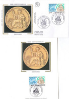 " LES COURS CONSTITUTIONNELLES EUROP. " Sur Carte Maximum Et Enveloppe 1er Jour Sur Soie 1993 N°YT 2808 Parf état CM FDC - Collections, Lots & Séries