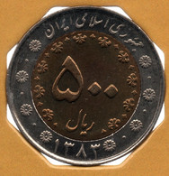 IRAN 500 RIALS 1383 (2004)   KM# 1269 BIMETAL - Iran