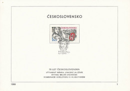 Czechoslovakia / First Day Sheet (1988/01) Praha: 70 Years Old Czechoslovakia (1918-1988); Painter: Vincent Hloznik - WW1