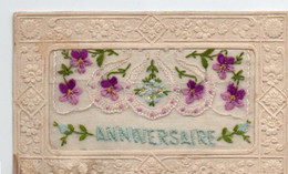 Cpa Brodée  Anniversaire - Embroidered