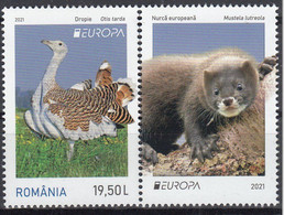 Romania 2021 EUROPA CEPT..Endangered National Wildlife.Set 2 St.MNH - 2021