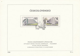 Czechoslovakia / First Day Sheet (1988/10a) Praha: Praha Currently (House Of Recreation, Palace Of Culture) PRAGA 1988 - OIT