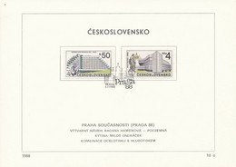 Czechoslovakia / First Day Sheet (1988/10a) Praha: Praha Currently (House Of Recreation, Palace Of Culture) PRAGA 1988 - ILO