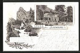 Lithographie Ilsenburg /Harz, Gasthaus Prinzess Ilse, Im Wilden Ilsethal - Ilsenburg