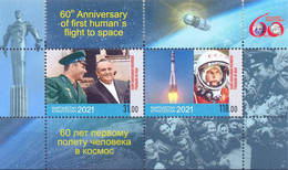 2021. Kyrgyzstan, 60y Of First Human's Flight To Space, S/s Perf, Mint/** - Kirgisistan