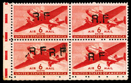 N°9 ** 6 Cents Aèrien Des Etats Unis Casablanca Type II: 1 Exemplaire DOUBLE SURCHARGE 'RF' - Poste Aérienne Militaire