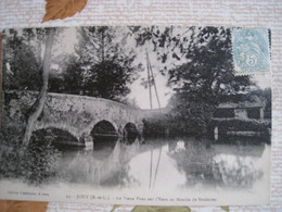 CPA.  JOUY.  Le Vieux Pont Sur L'Eure Au Moulin De Soulaires. - Jouy