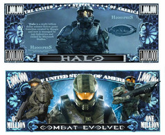 USA 1 Million Dollar Banknote 'HALO' (Bungie & Microsoft Studios) - UNC & CRISP - Other - America