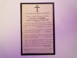 GP 2021 - 116  FAIRE-PART De Décès De La Comtesse De FRESNE Née De NOAS  (La Boulaye 12 Déc 1886)   XXXX - Obituary Notices