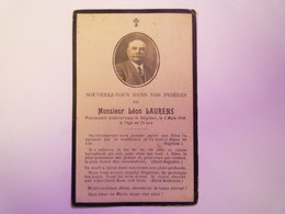 GP 2021 - 118  FAIRE-PART De Décès De Léon LAURENS  (5 Mars 1928 à L'âge De 73 Ans)   XXXX - Obituary Notices