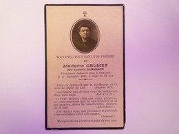 GP 2021 - 119  FAIRE-PART De Décès De Mme CALMET Née Apoline LAMARQUE  (27 Spt 1931 à L'âge De 62 Ans)   XXXX - Obituary Notices