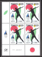 Summer Olympic Tokyo 2021 Estonia MNH Stamp Block Of 4 Mi 1015 - Zomer 2020: Tokio