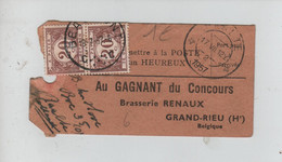 REF4338/concours Ballon Gagnant Du Concours Brasserie Renaux Grand Rieu C. Baalte (NL) 1957 Taxée 40 C TTx 34 Beaumont - Lettres