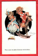 CHICKY SPARK  GIRLS ON TOY HORSE AND SHEEP   1934 - Spark, Chicky